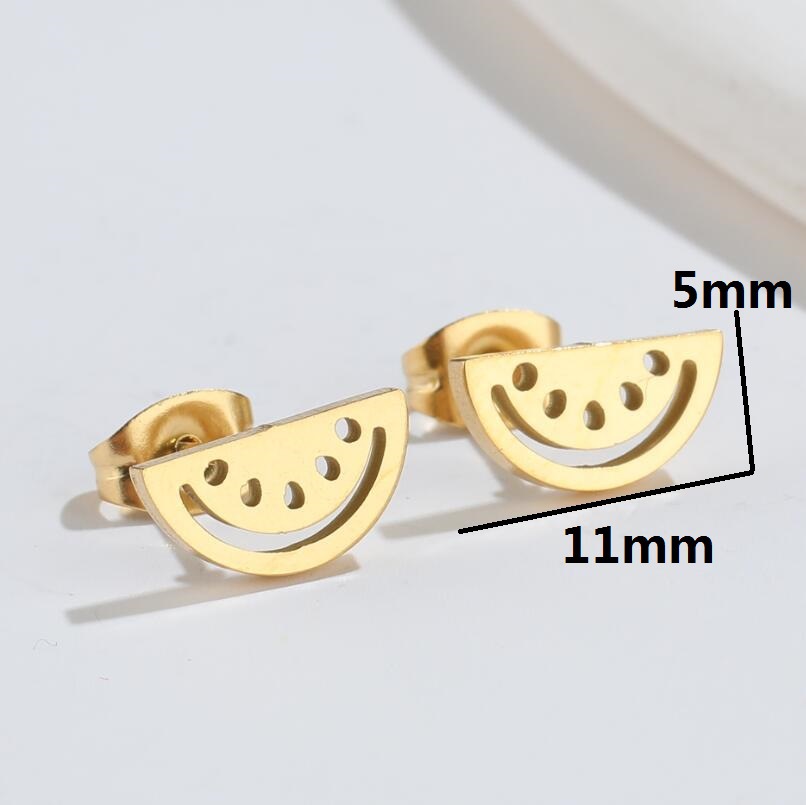 Simple Style Watermelon Titanium Steel Ear Studs Plating No Inlaid Stainless Steel Earrings display picture 8