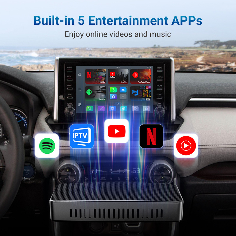 ワイヤレス carplay ボックス OEM OEM カスタマイズされたクロスボーダーホットモデル Android 12 CarPlay Ai ボックス|undefined