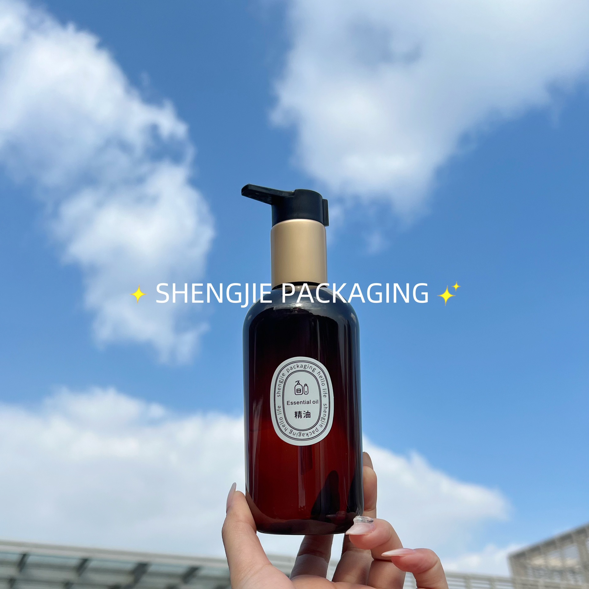 DP250ml; Bomba de clip marrón + oro negro (por defecto botella desnuda sin pegatinas)