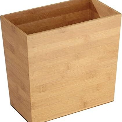Bamboo Garbage Basket Natural Finish Bathroom Kitchen Office Durable Fashion Storage Basket Open Style
