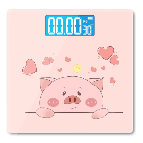 Factory direct sales household electronic mini health scale cartoon human body electronic scale new night vision weight scale