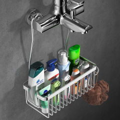 浴室花灑置物架免打孔衛生間架子放沐浴露洗澡間淋浴房收納掛籃