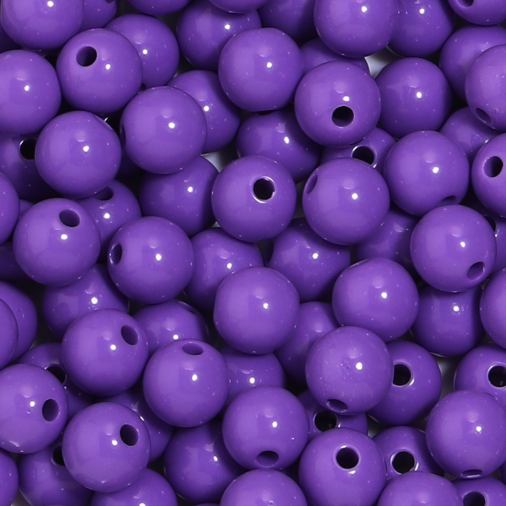 Cuentas redondas acrílicas de color sólido para Navidad, cuentas redondas de color sólido para joyería hecha a mano, accesorios de bricolaje, cuentas redondas de color sólido, cuentas sueltas.