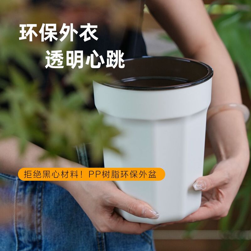 Trendy Self-Watering Plastic Thickened Resin Flower Pot for Green Plants, Balcony Monstera, and Begonia Hydroponics