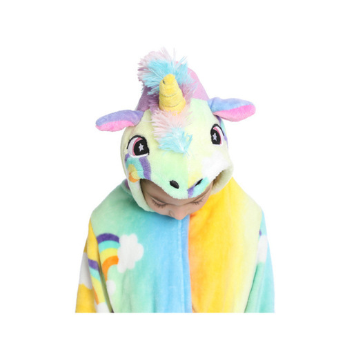 Children's Winter Robe with Unicorn Design and Rainbow Pattern