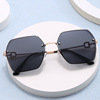 The new frameless cut -cut edge net red sunglasses individual multilateral fashion tide ladies wearing street shooting sunglasses 9373