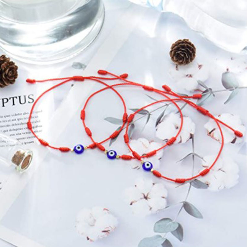 Simple Style Geometric Devilu0027S Eye Glass rope Tassel Unisex Bracelets 1 Set