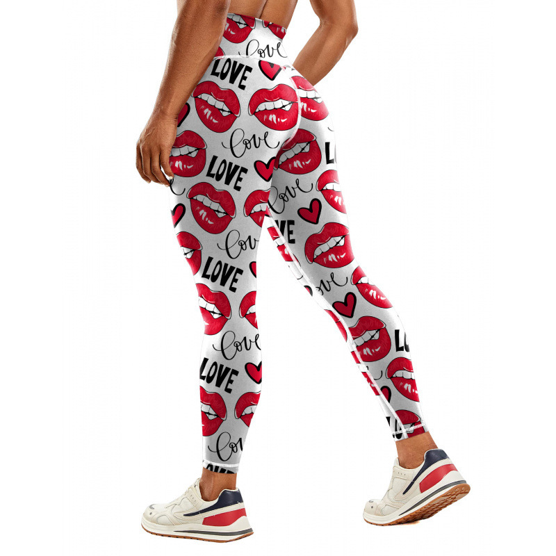 Transfronterizos Europa y Estados Unidos impresa pantalon de calzado de calzado de mujer elevación de cadera apretada bottom diaria pantalones deportivos casuales 2026