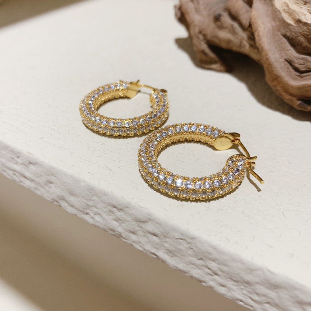 Zircon Hoop Earrings Multi-colour Crystal Drop Earrings Unisex_voghion.com