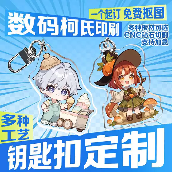 Custom acrylic keychains, personalized keychain charms, wholesale, cartoon and anime-themed merchandise, custom-made standees