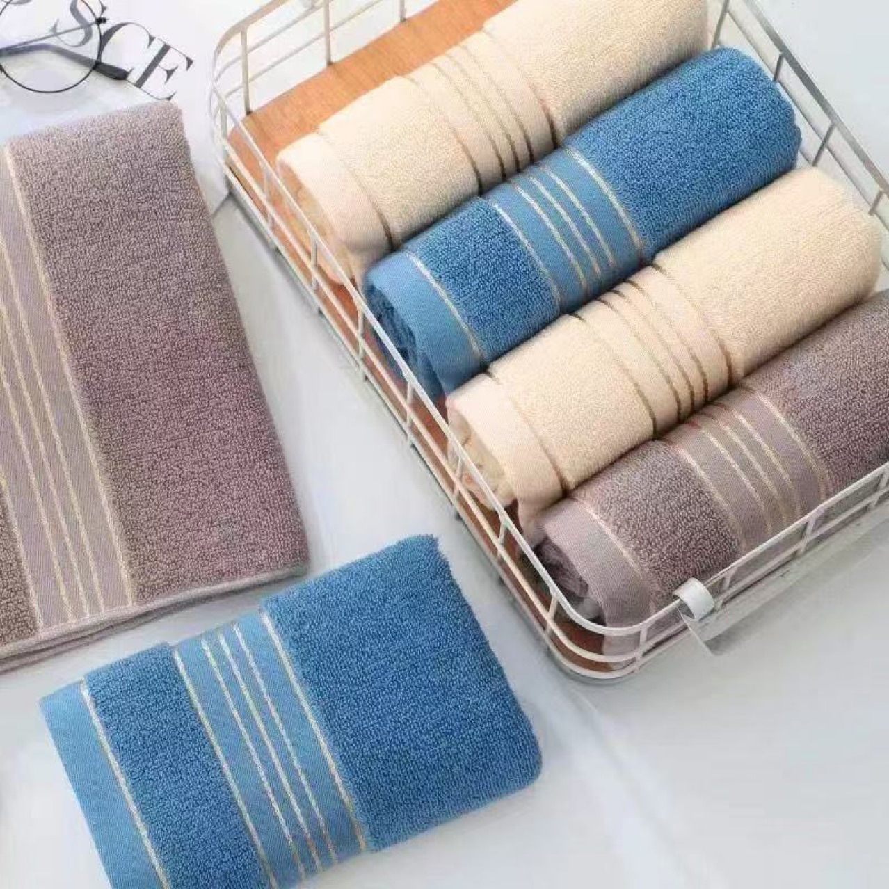 Toalha de rosto em cetim de seda dourada, puro algodão, para uso doméstico e banho. Macia, absorvente e respirável de alta qualidade._voghion.com