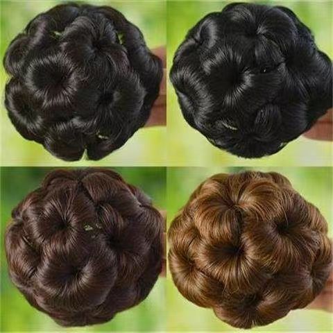 Women's Bun Wig, Clip-On Nine-Flower Hairpiece, Women's Updo Flower Bun, Bridal Hair Flower Bun Tool Women's Bun Wig, Clip-On Nine-Flower Hairpiece, Women's Updo Flower Bun, Bridal Hair Flower Bun Tool