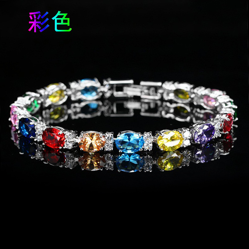 Multi-Color Summer Accessories, Simple Zircon Bracelets That Do Not Fade, Women's Jewelry, Colored Zircon Hand Jewelry, Wholesale in Stock