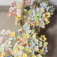 手工陶瓷花朵景德镇花卧室办公室装饰品摆件永生花 雯蕴wy11