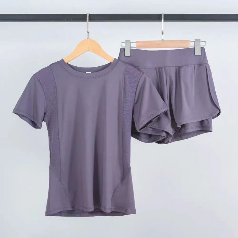 Trajes de yoga para mujeres de verano ropa seca rápida delgada para correr trajes deportivos de entrenamiento en línea para mujeres ropa de fitness de dos piezas