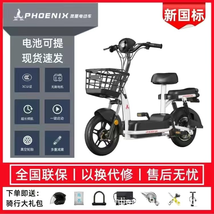 Phoenix nueva bicicleta eléctrica estándar nacional 48V viajeros hombres y mujeres adultos para caminar litio ligero coche eléctrico para padres e hijos