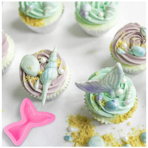 Ocean shell conch starfish seahorse mermaid tail silicone mold fondant cake decoration mold 8-piece set