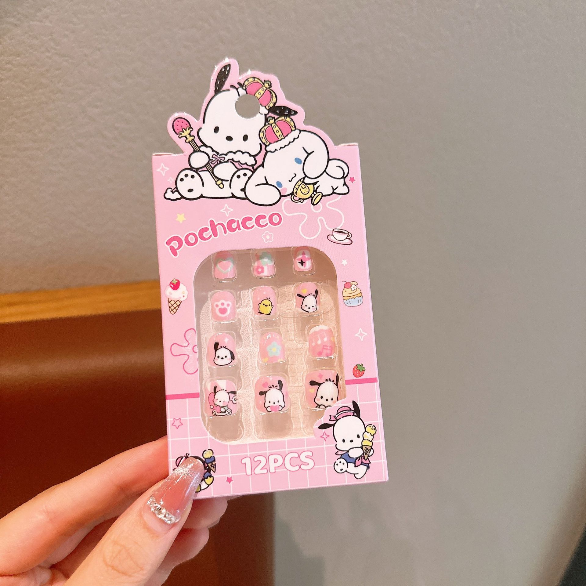 Niños pegatinas de uñas chicas dibujos animados pony paoli pegatinas de uñas desmontables piezas de uñas dulces lindas para usar uñas