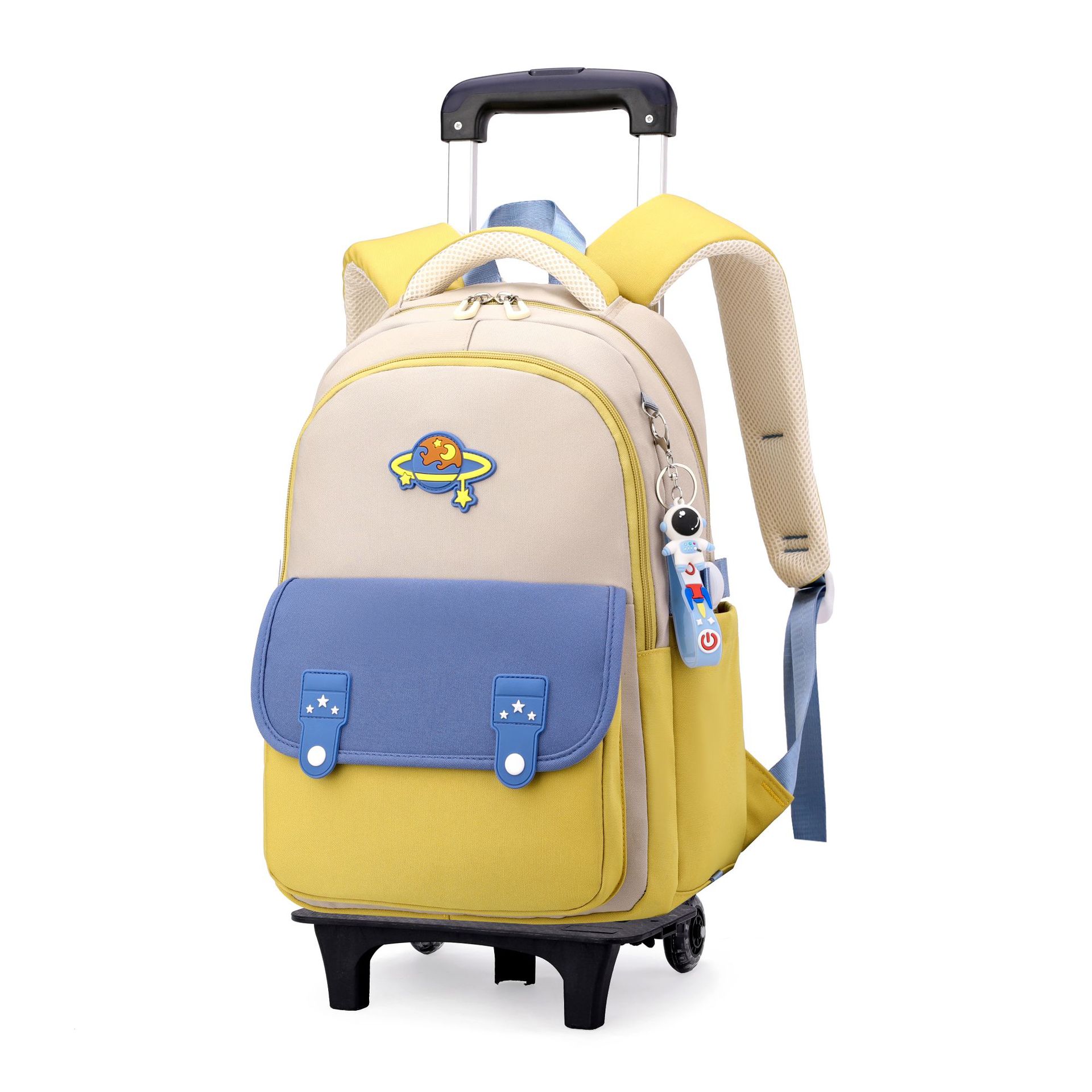 Mochila infantil de pescado natural para estudiantes de primaria grados 1 - 3 - 4 mochila de tirón para subir escaleras mochila de doble propósito al por mayor transfronteriza
