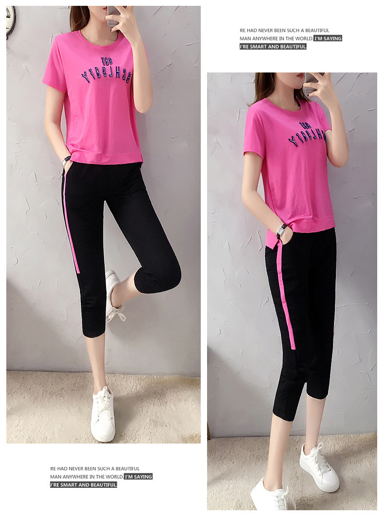 Completo sportswear donna due pezzi con maglia a maniche corte_voghion.com