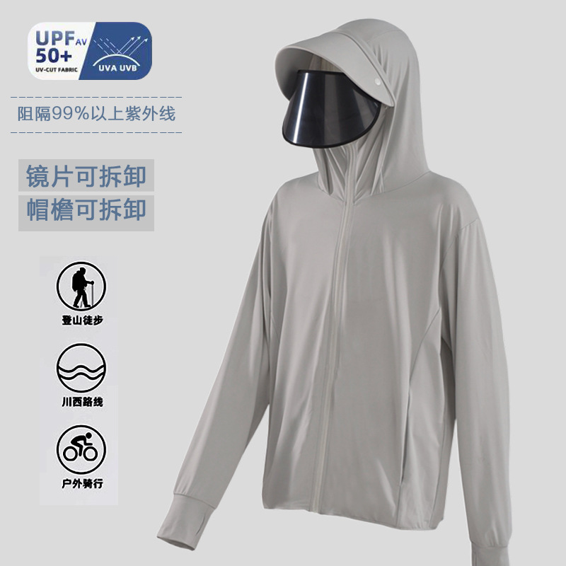 Moxun ロマンチックな日焼け防止服男性 2025 新しい夏の抗 UV アイスシルク薄い日焼け防止服屋外釣り服|undefined