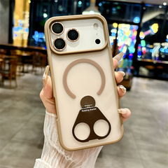 旋转磁吸支架适用iPhone17PROMAX肤感手机壳苹果16带镜头膜保护套