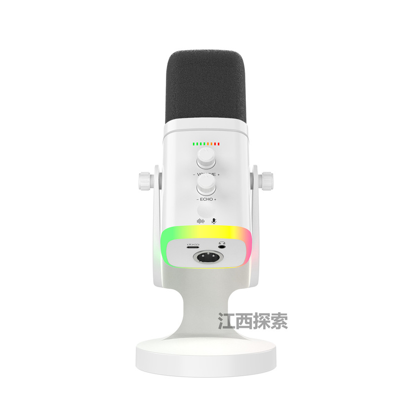 クロスボーダー XLR/USB ダイナミックデュアル目的 RGB マイクコンピュータ競技用マイク USB 携帯電話コンピュータ録音|undefined