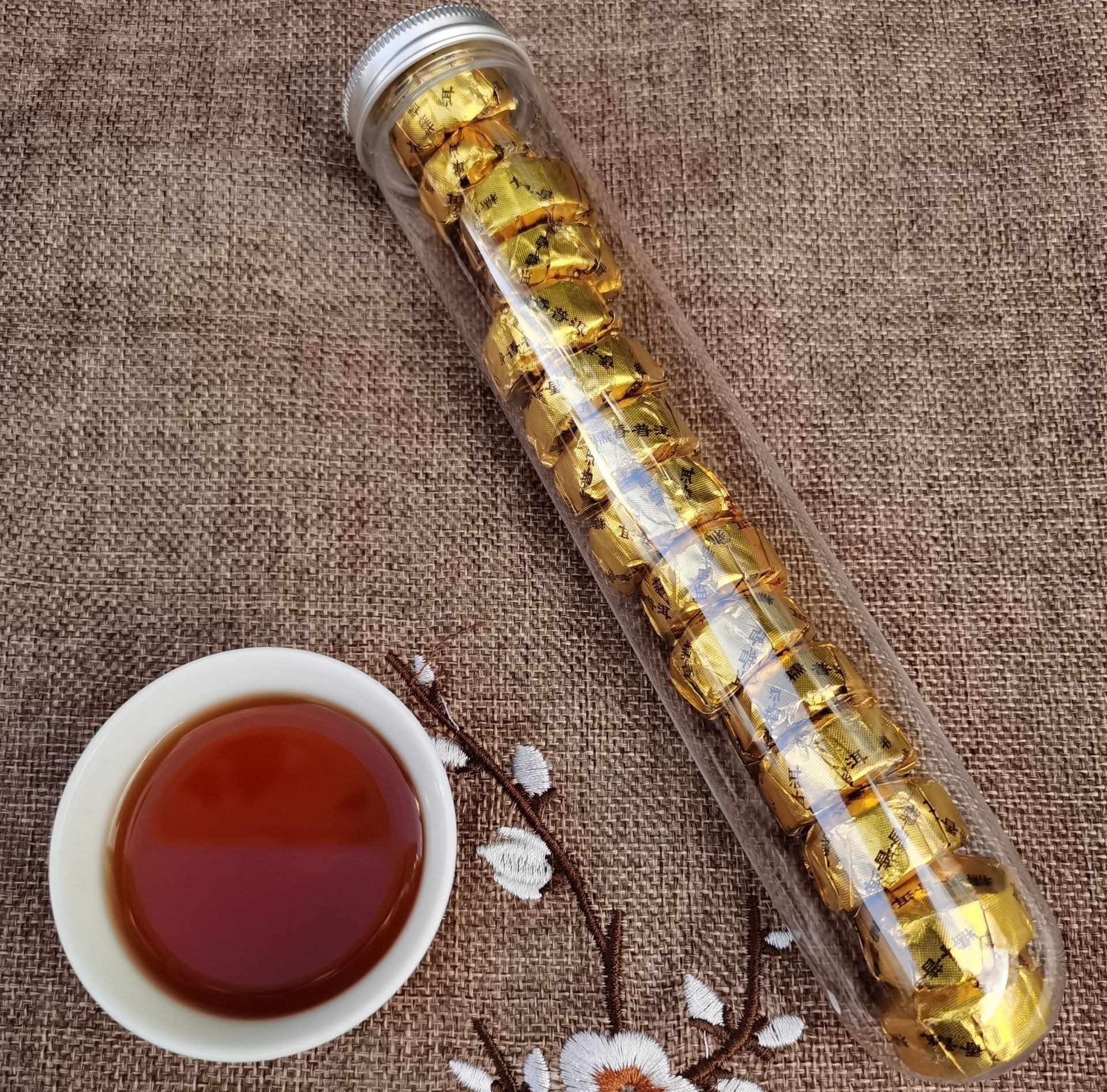 【云客】普洱茶糯香小沱瓶装80克熟茶健康养生黑茶养生茶普洱熟茶