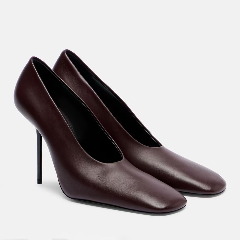 Cross-Border European and American Foreign Trade New Spring and Autumn Fashion Comfortable Single Shoes with Thin High Heels, Shallow Square Toe, Slim Fit, Sizes 35-45