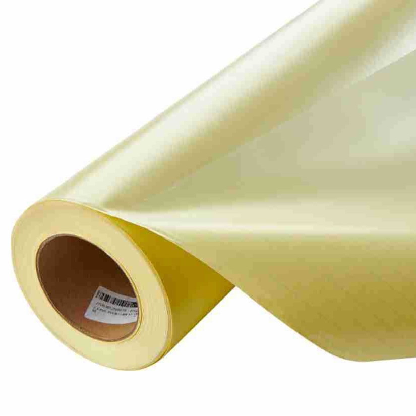 Película de laminación en frío con base amarilla de 108G/M, PVC de 15 micras, pegamento blanco permanente, 48 películas, 82 papel de soporte, película protectora resistente a los arañazos para uso comercial
