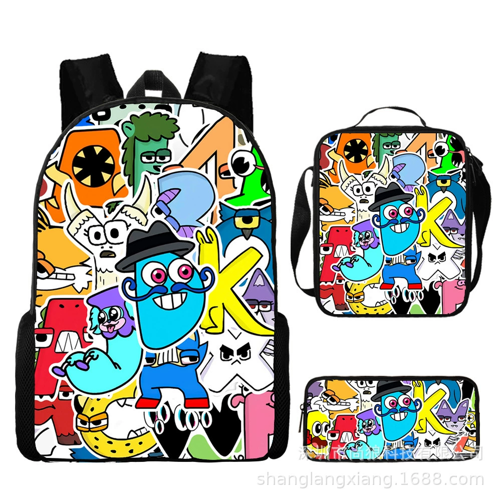 Amazon Backpack Letter Legend Cartoon Digital Printing Primary and Middle School Bag Alphabet Lore shoulder bag