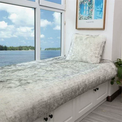 Car Carpet Cushion, Faux Cashmere Door Mat - white-background-with-gray-tip-50160cm-rectangle