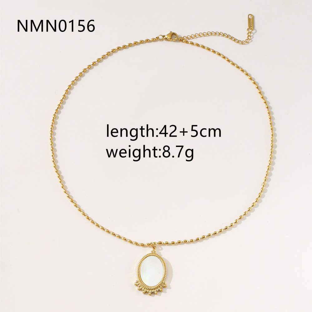 Linglang 18K Gold Plated Necklace Chain Pearl Pendant Necklace Gold Necklace Summer Jewelry Gift Idea