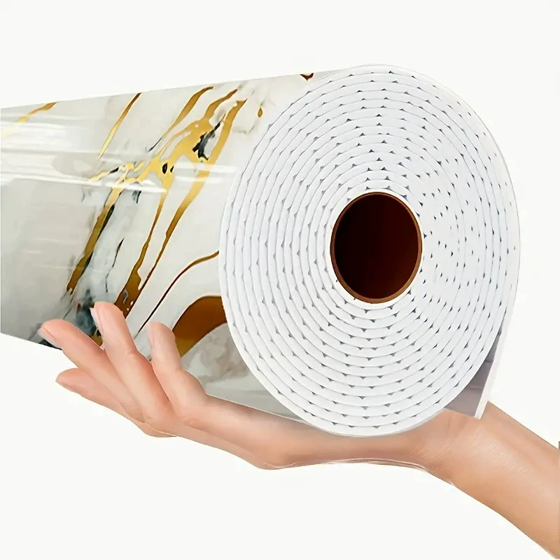 Marble self-adhesive wallpapers on wall, sticker