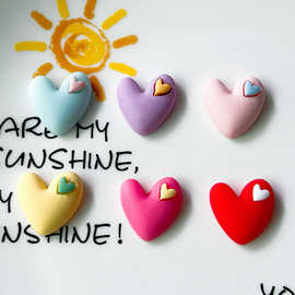 糖果色纯色简约爱心树脂贴片冰箱贴手机壳挂钩蛋糕饰品装饰配件