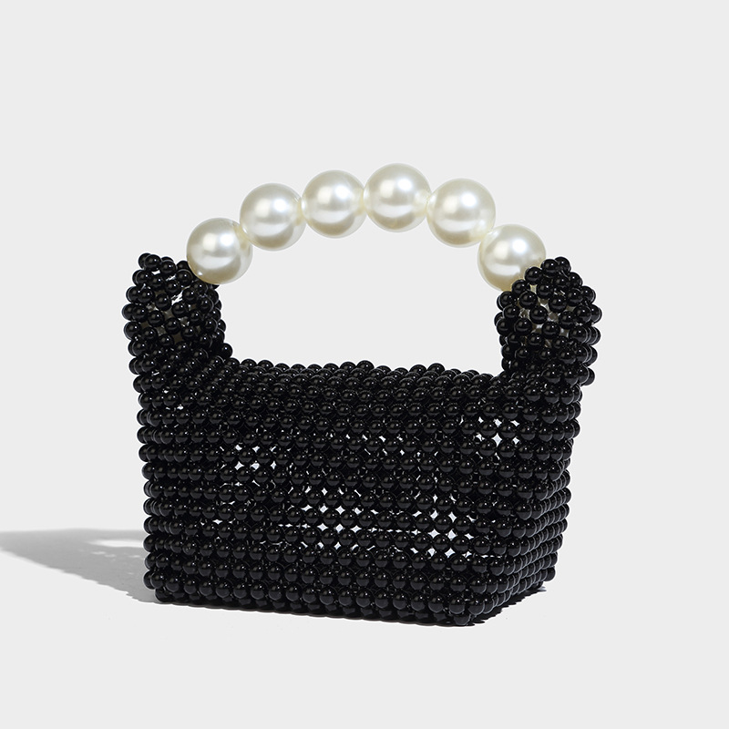 Perlina in stile francese Ins con design cavo, dolce ragazza versatile perla tenuta in mano, croce diagonale a spalla singola intrecciata a mano_voghion.com