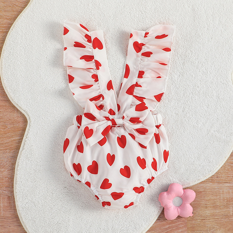 Cute Printing Bowknot Cotton Baby Clothing Sets display picture 8