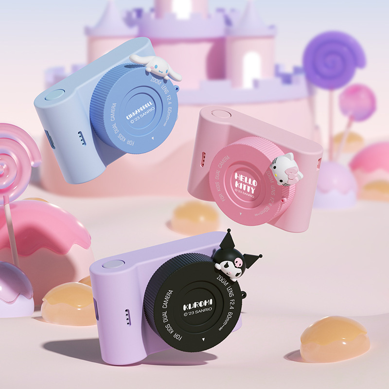 Geekpapa Kidsren's Camera Kuromi Sanrio Cartoon Colorful Mini Campus Camera Toy