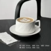Stone pattern ceramic coffee cup and saucer-white