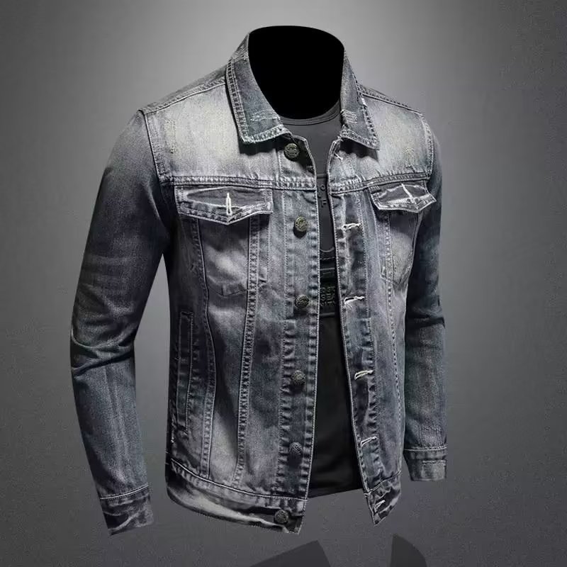 QFV507045555501<2 QFV507045555501<2 Giacca in denim da uomo retrò europeo e americano 2023 taglie forti, vestibilità slim, moda casual, personalità primavera autunno_voghion.com