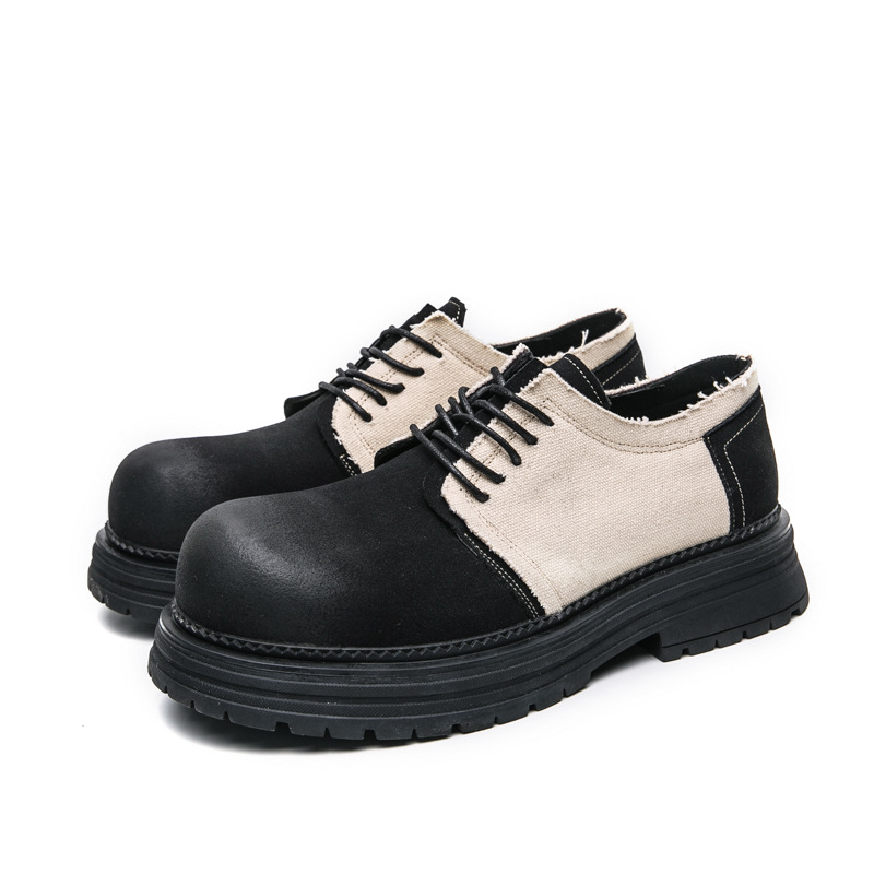 Zapatos de hombre grandes nuevos zapatos de cuero casuales de moda de hombre zapatos de cuero de gran altura tendencia de estilo británico zapatos de suela gruesa al por mayor