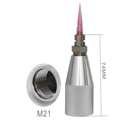 Dispensing Adapter 330CC Metal Syringe Connector Screw Adapter Silicone Sleeve M15 M21 Adapter (Yapışqan paylayıcı adapterlər) - m21-long-needle