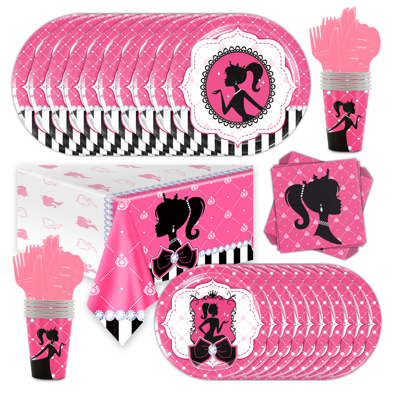Pink Barbie Barbie Dream series Party layout decoration paper plate paper cup tissue disposable tableware suit