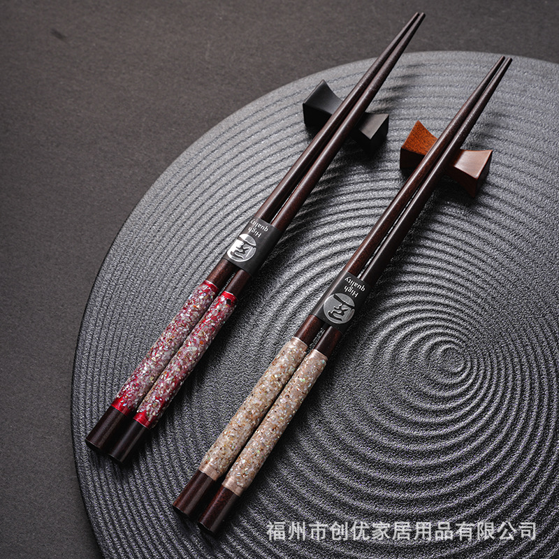 日式尖头手工贝母螺钿筷子高档送礼夫妻贝壳筷日本家用高颜值餐具