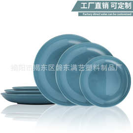 欧美外贸专供餐盘三规格圆盘塑料pp材质盘子意面餐盘餐具礼品套装