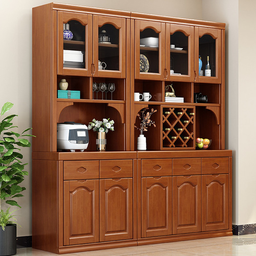 Factory direct sales new Chinese style solid wood sideboard modern simple wine cabinet multifunctional storage cabinet for dining room and living room