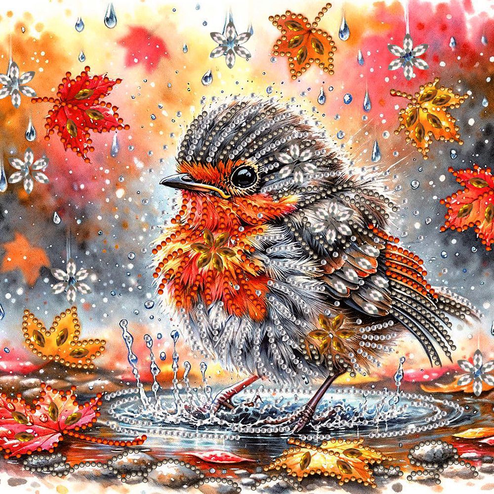 Pintura artesanal con diamantes