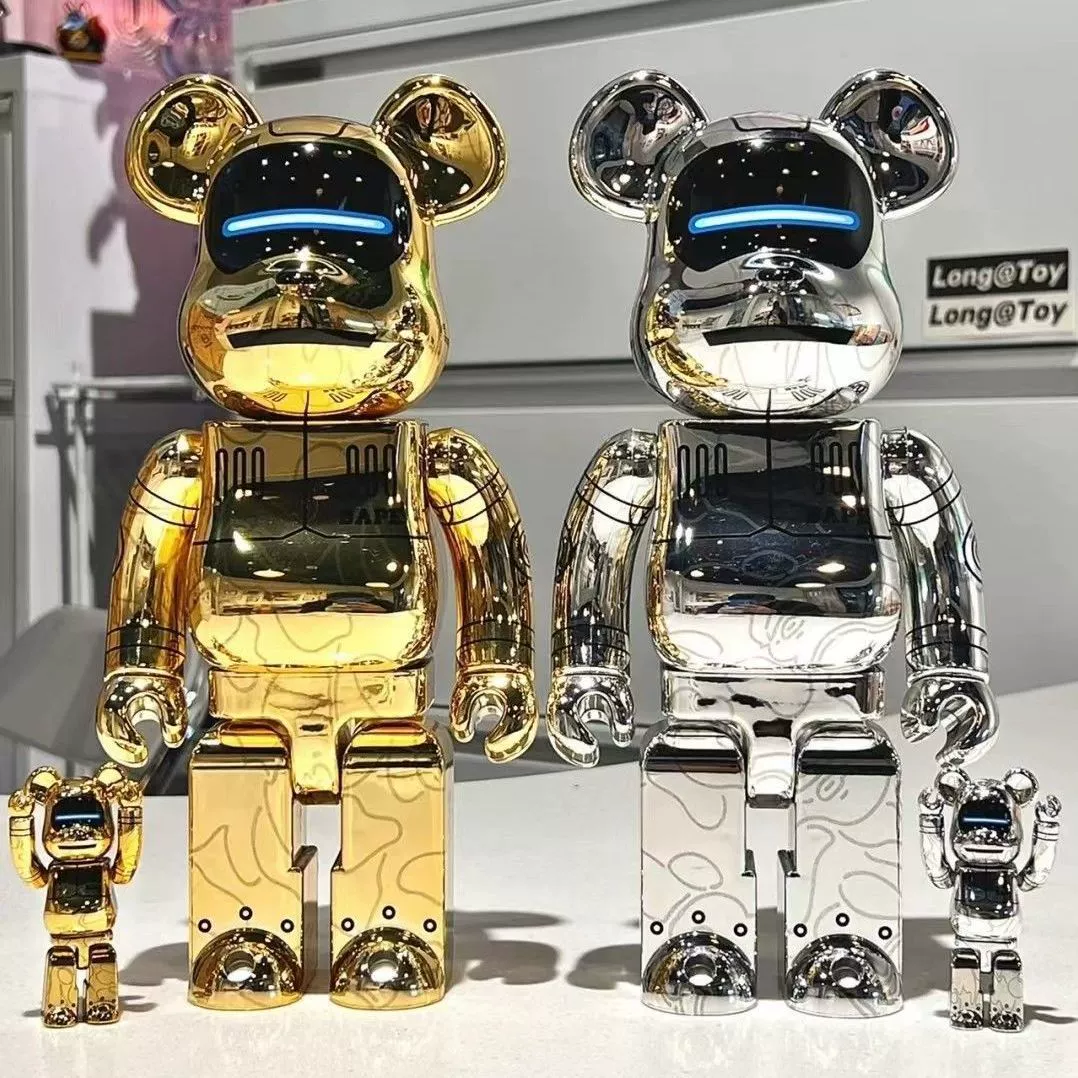 Bearbrick Violent Bear 1000%Plating Tide Playing Bear Hand -Office Toys Home Locker Ladder Van Gogh Qianqiu
