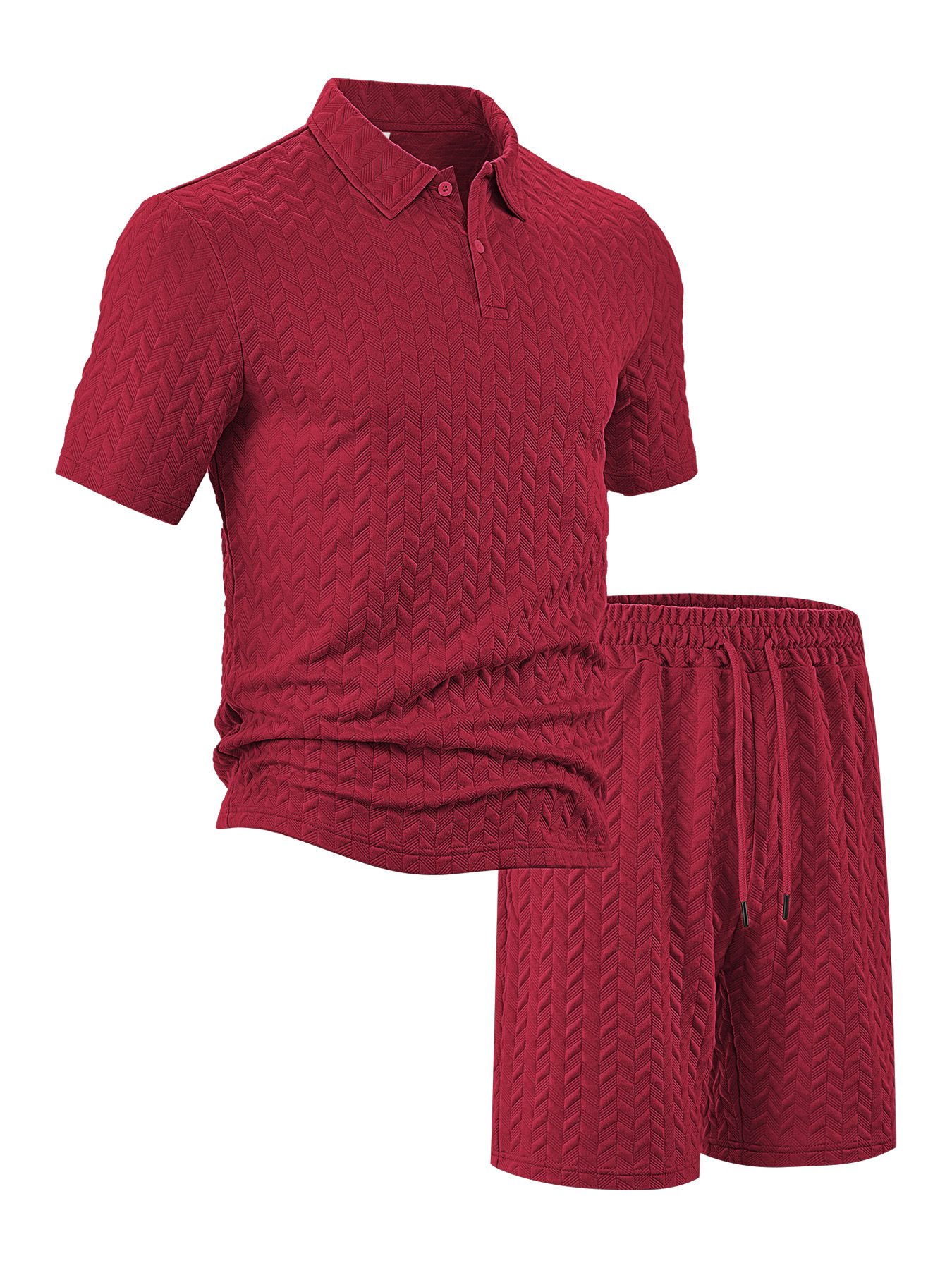 Conjunto de Camisa Polo de Jacquard para Hombre, Comercio Exterior Transfronterizo, Cuello Camisero Informal de Manga Corta para Verano, Suministro Directo de Fábrica en Existencia