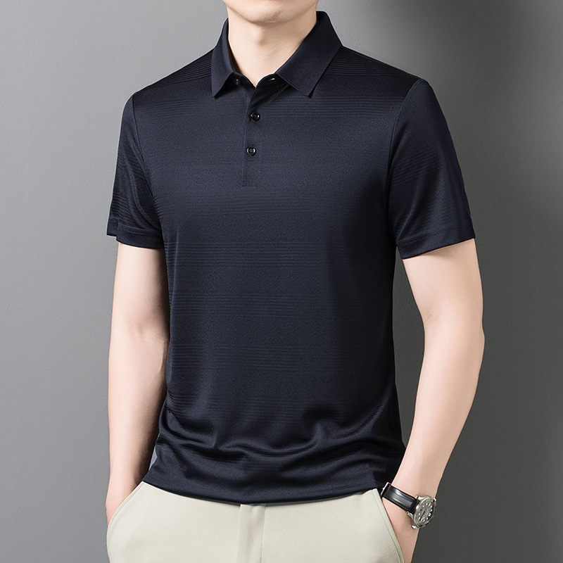 Áo thun nam tay ngắn lụa Mulberry cao cấp cổ tròn — Tây Ban Nha 9623
